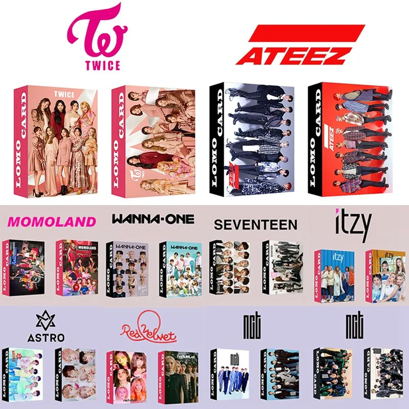 

30Pcs/set KPOP EXO NCT TWICE ATEEZ RED VELVET MOMOLAND Lomo Card Photocard Paper Small Cards Album Gift Collection for Fans