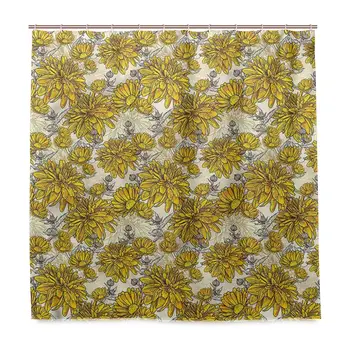 

Shower Curtain, Vintage Bouquet Botany Customized Bathroom Shower Curtain Set with Hooks, W72 xH84