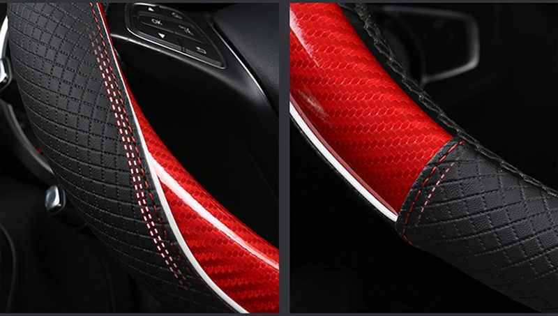Carbon Fibre+Leather Car Steering Wheel Cover For VW GOLF 7 2015 POLO JATTA Passat Tiguan For Nissan Qashqai J11 X-trail T32 Carbon Fibre+Leather Car Steering Wheel Cover For VW GOLF 7 2015 POLO JATTA Passat Tiguan For Nissan Qashqai J11 X-trail T32