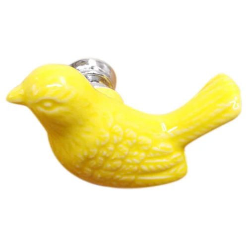 

Promotion! 10PCS Bird Kitchen Cabinet Cupboard Ceramic Door Handles Drawer Knobs Wardrobe Pulls yellow