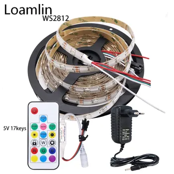 

WS2812B WS2812 RGB Led Strip Light Kit With 5V 17keys RF RGB Led Controller DC5V 3A 5A 8A Led Transformaer power supply Kit