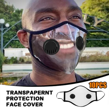 

10PCS Clear Face Mask washable PM2.5 face for mask Expression For The Deaf And Hard Of Hearing Dustproof Keep Mask Mascarilla