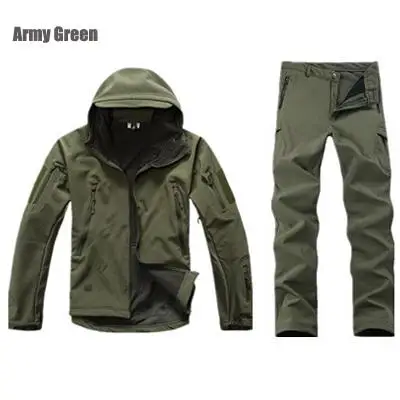 army green Тактическая мягкая оболочка куртка мужской армейский Камуфляжный костюм камуфляжная Акула кожа куртка - Цвет: army green