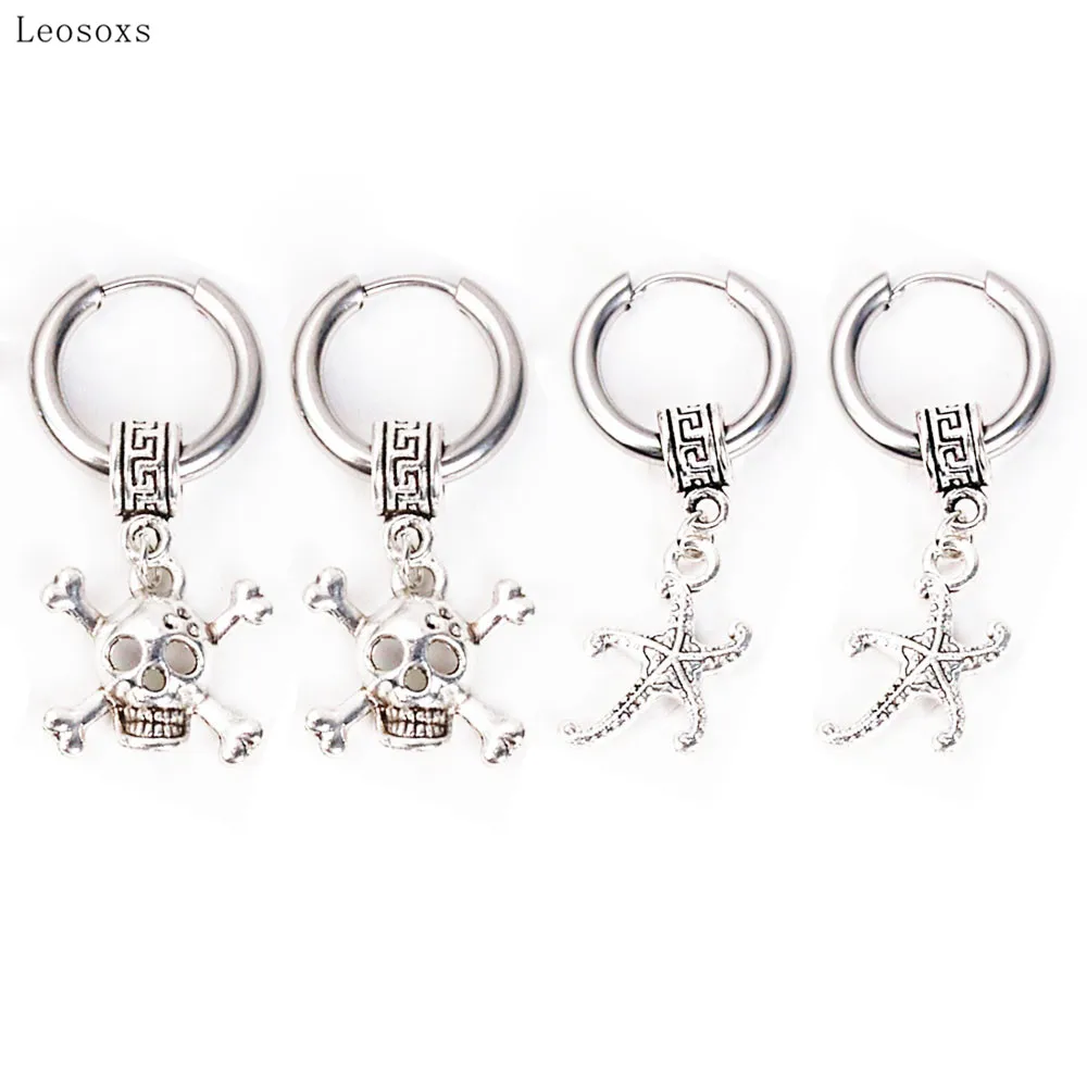 

Leosoxs 2pcs Fashion Wu Yifan Same Style Hip-hop Street Earrings Exquisite Piercing Jewelry