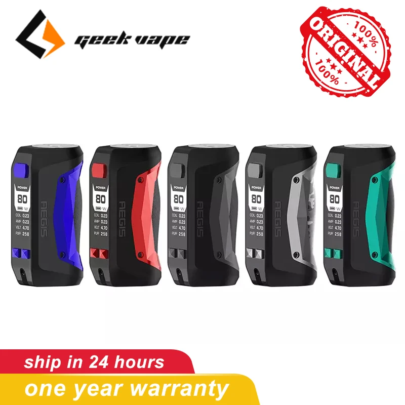 

Original Geekvape Aegis Mini 80W TC Box MOD with 2200mAh built in battery 510 thread electronic cigarettes vape mod