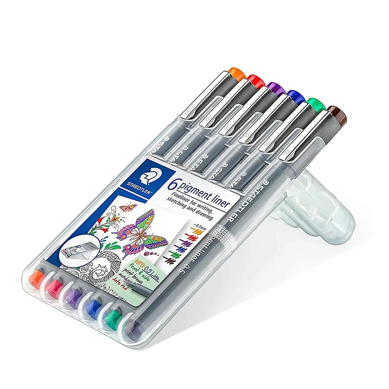 staedtler noris club 144 nc12 24 nd36 oiliness colouring pencils assorted colours Staedtler 308 Pigment Liner Fineliner –0.3mm 0.5mm - Wallet of 6 Assorted Colours