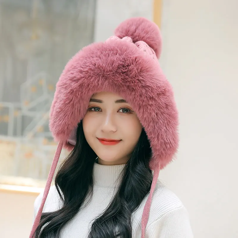 Cappello Da Donna Pelliccia Sintetica Trapper Lavorato A Maglia - Foto 12