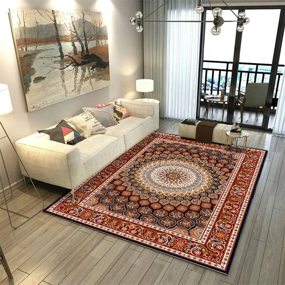 Ретро Роскошный Ковер нескользящий напольный коврик с принтом для журнальный столик для гостиной комнаты украшения спальни