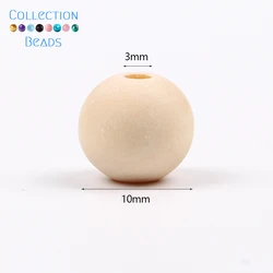 Natural Wood Beads - Round Spacer Wooden Pearls for DIY Jewelry and Handmade Accessories (10mm 100pcs)