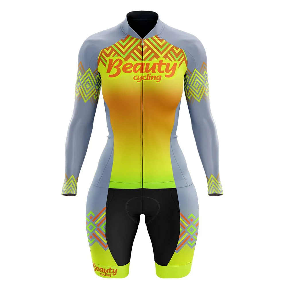 VEZZO, летний, длинный рукав, женский, велосипедный, облегающий, roupa de ciclismo, speedsuit, MTB, для велоспорта, Триатлон, для улицы, спортивная одежда, комбинезон - Цвет: 6