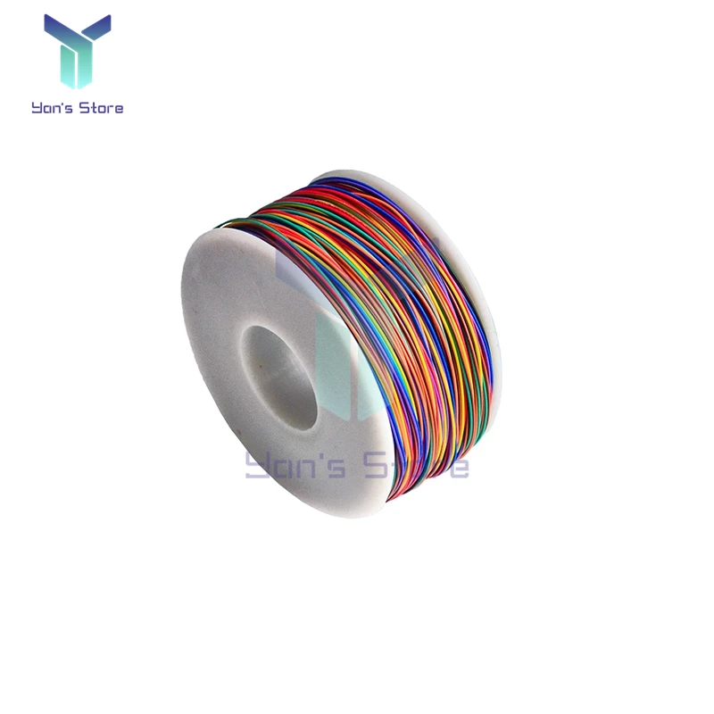30AWG wire cable 250M 8 color PCB soldering fly line 0.55mm breadboard jumper colored insulation wrap tinned pure copper