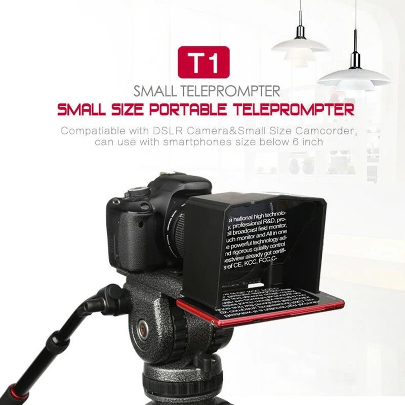 Смартфон Teleprompter с адаптерным кольцом пульт дистанционного управления для интервью речевого видео обучения подходит для телефонов до 6 дюймов