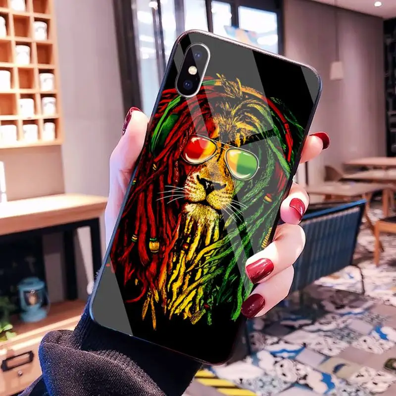 designer phone cases PENGHUWAN Bob Marleys Sư Tử Rasta Sư Tử Reggae Ốp Lưng Điện Thoại Kính Cường Lực Cho iPhone 11 Pro XR XS MAX 8X7 6S 6 Plus SE 2020 Ốp Lưng apple phone case