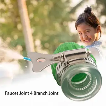 

Universal Joint Four Seasons Soft Transparent Rubber-Plastic Joint Faucet Joint Four Branch Joint Green
