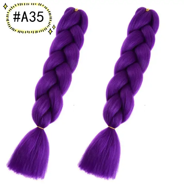 Jumbo Braiding Hair Extensions Kanekalon Braiding Hair 24 Inch Ombre Multiple Tone Colored Synthetic Hair for Women A35