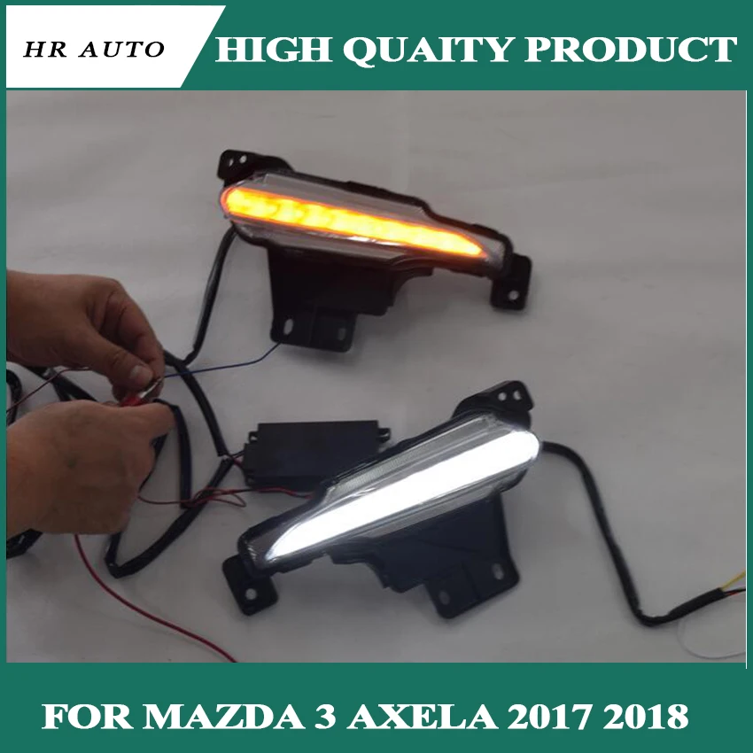 DRL for Mazda 3 axela 2017 2018 12V LED car Driving daytime running lights fog lamp with turn Signal | Автомобили и мотоциклы