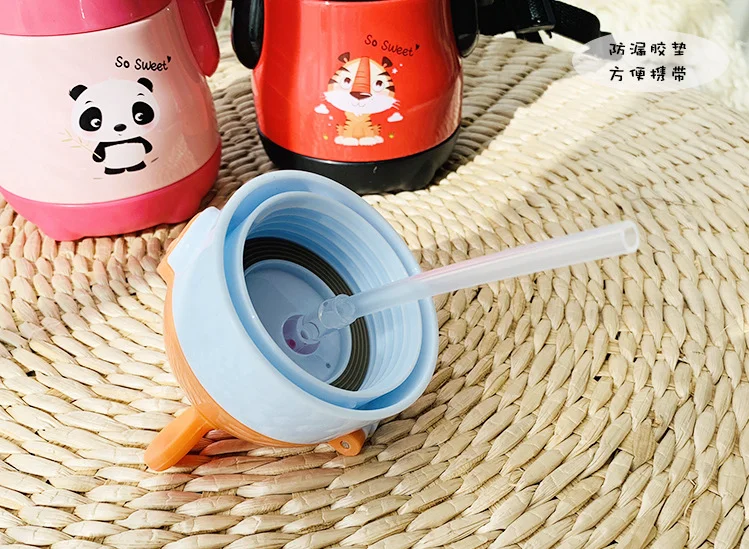 300ml Baby Animal Feeding Cup Stainless Steel Milk Thermos for Children Insulated hot water Bottle leak-poof thermal Cup