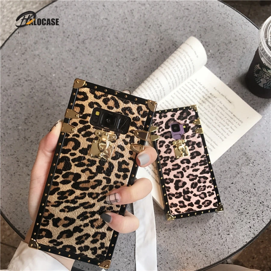 Чехол для Телефона iPhone 12 11 Pro MAX X XR XS 6 6S 8 7 Plus квадратный чехол с леопардовым