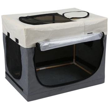 

Pet Hair Drying Box, Portable Pet Hair Drying Box Folding Cage Travel Bag for Cats Dogs Grey