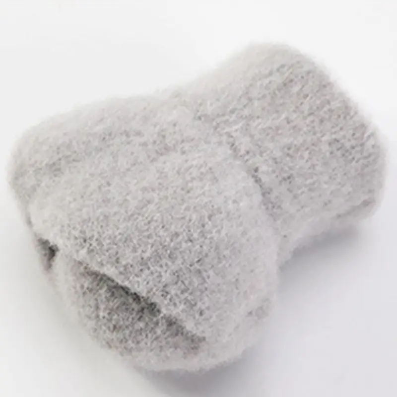 Зимние плюшевые вязаные перчатки с аппликацией кролика для малышей