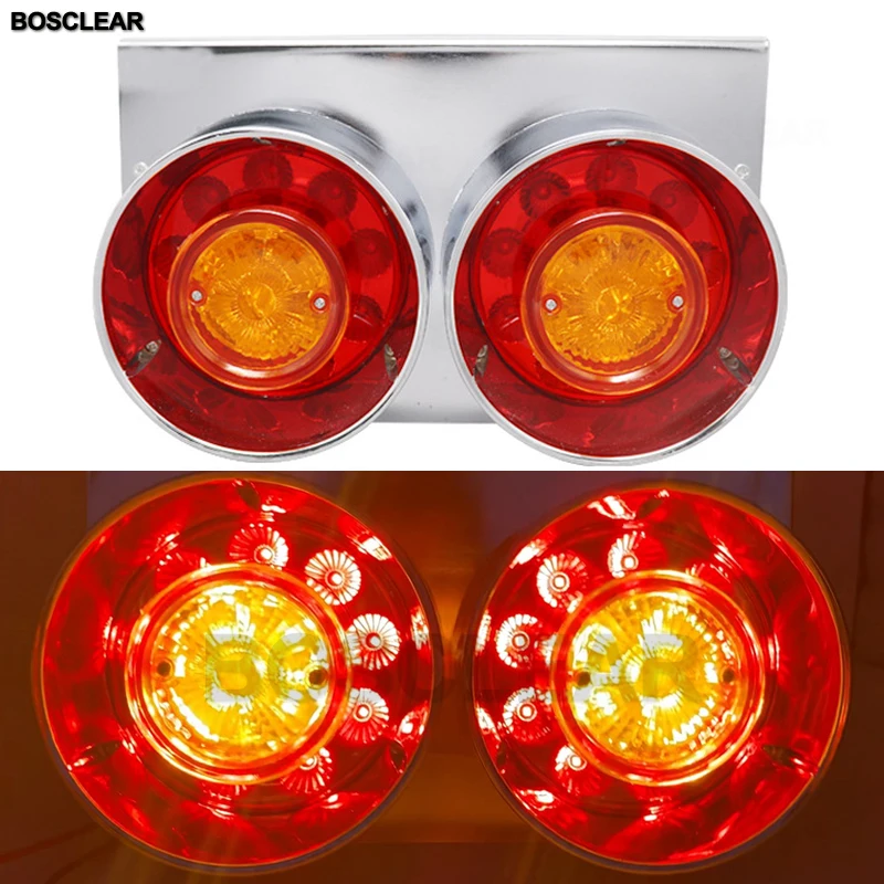 Feux arrière ronds de voiture, lampe de clignotant unique, réflecteurs LED  RL, ampoules latérales en iode pour camion, blanc, jaune, rouge, 24V -  AliExpress