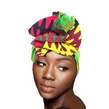 Дашики костюмы Африканский тюрбан Женская повязка набивной шарф богатый Базен нигерийский головной убор африканская одежда