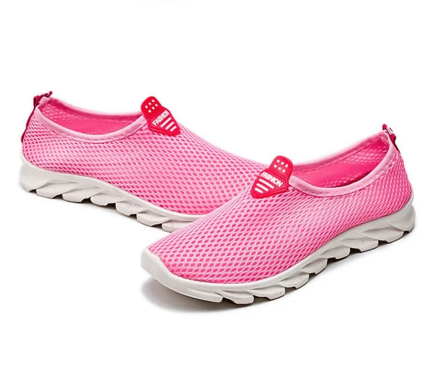 Hot Selling Female flat Shoes: Tenis Feminino Casual Mesh Walking Shoes With Soft Soles For Women's Beach Shoes