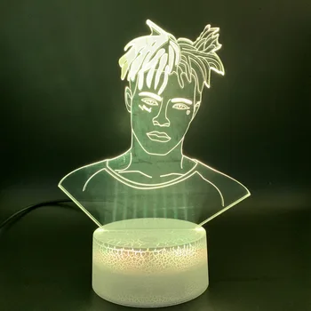 

Led Night Light Celebrity Singer XXXTentacion Figure Nightlight for Study Room Office Decor Light Jahseh Dwayne Onfroy 3d Lamp