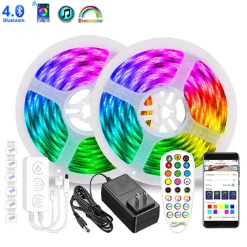 

Multicolor Revolving Chasing Effect LED Strip Light Bluetooth APP Control Color Changing Rope Light Kit LED Strip Lighting