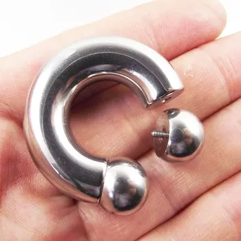

SaYao Big Size Stainless Steel BCR Circular Barbells Horseshoe Nose Ring CBR Flesh Tunnel PA Ring Internally Thread Body Jewelry