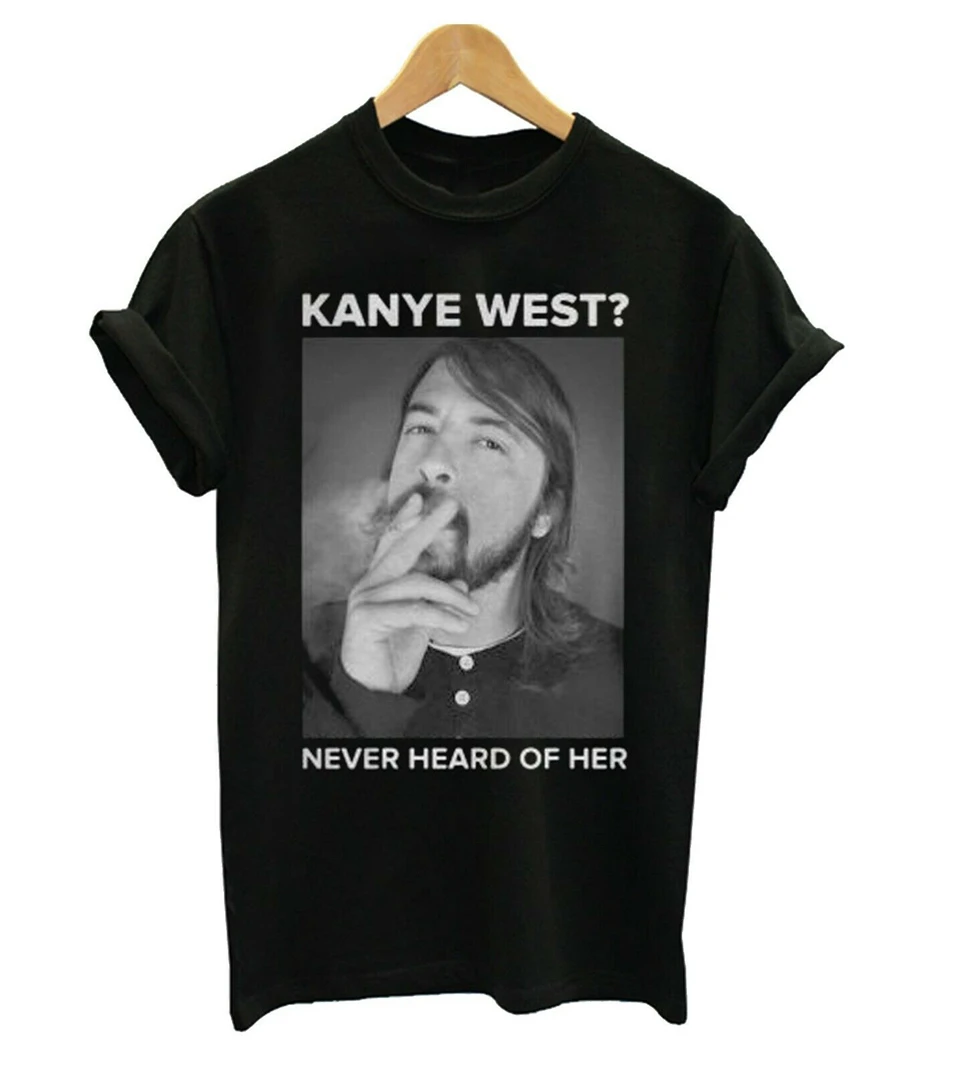 Dave Grohl Kanye West черная футболка базовые модели топы | Мужская одежда