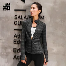 Стиль, стоячий воротник, на молнии, спортивное пальто, Женский костюм для фитнеса, топы, осень и зима, быстро сохнет, Йога, бег, длинный рукав