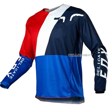 

Free shipping Delicate Fox 180 Lovl SE Motor New Racing Long Sleeve Motocross Motorbike Scooter Blue Red White Jersey