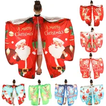 Дизайн, модная детская шаль с рождественским принтом и крыльями для мальчиков и девочек, дамский плащ, накидка, костюм, аксессуары для детей, шарф Bufandas