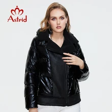  Astrid 2022 Winter Women's Parkas Oversize Thick Cotton warm short Jackets Female Coats with Hooded leather Bio Fleece Outwear 