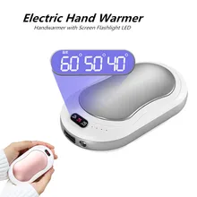 СВЕТОДИОДНЫЙ Карманный Электрический обогреватель для рук, мини перезаряжаемый usb-обогреватель для рук с индикатором экрана, многоразовый удобный нагреватель для рук