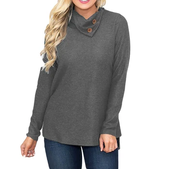 

Plus Size Women Tops and Blouse High Quality Autumn Long Sleeve Casual O-neck Solid Blouse 2019 Female Loose Bottom Shirts Tops