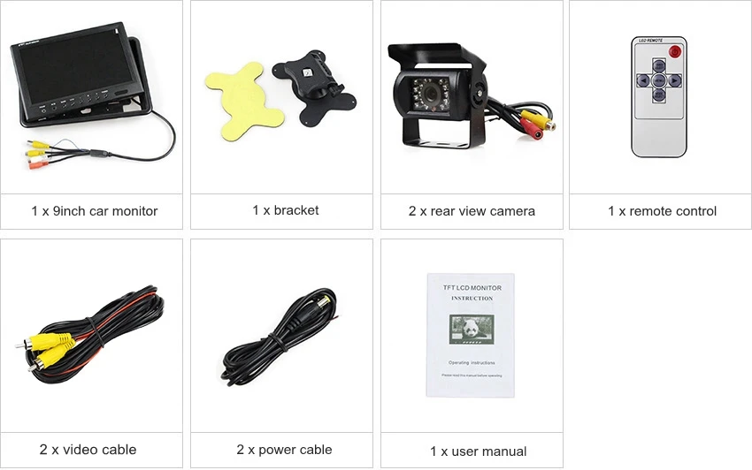DIYKIT провод " монитор для автомобиля заднего вида+ 2 x Водонепроницаемый CCD камера для автомобиля Комплект для автобуса лошадь прицеп, дом на колесах