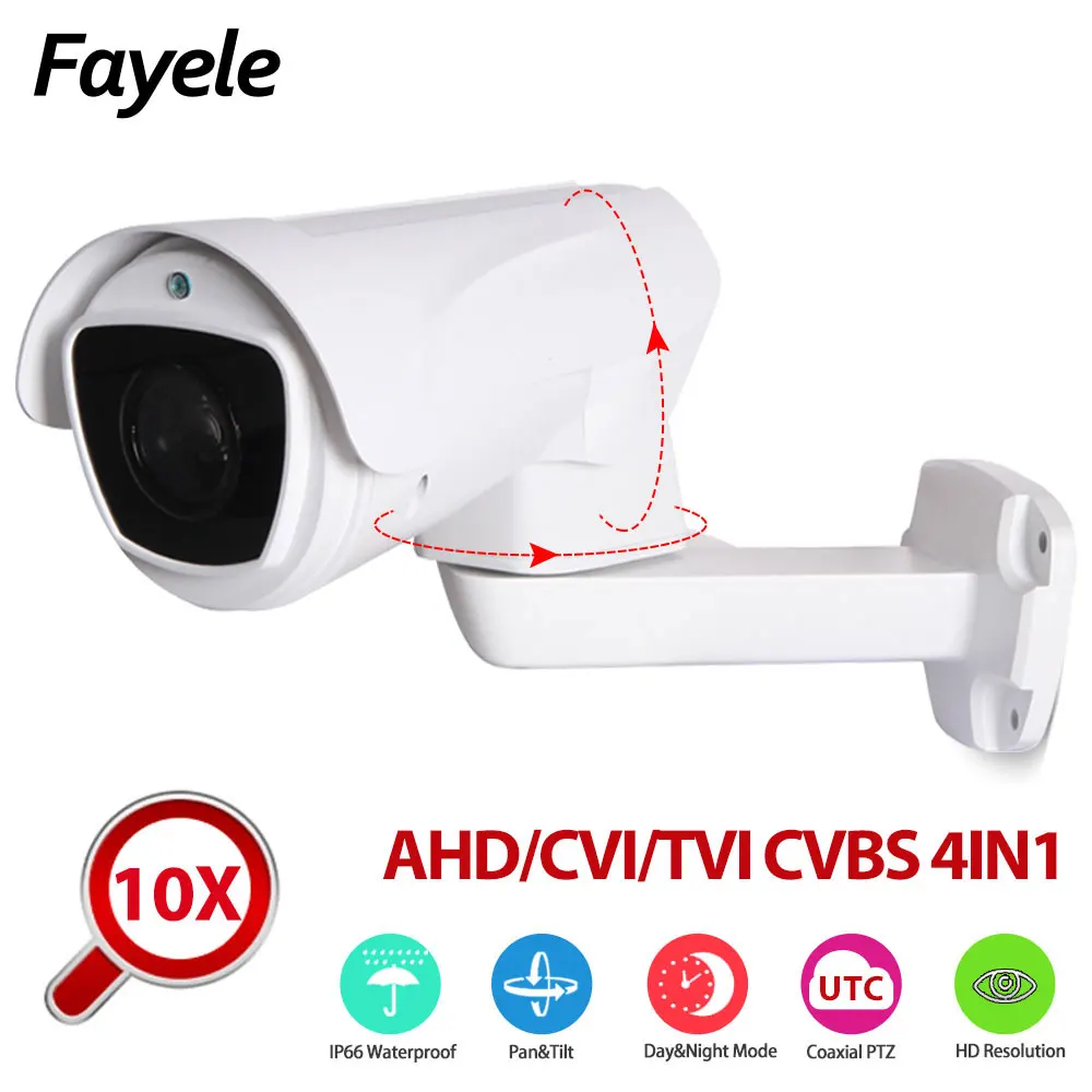 Камера видеонаблюдения AHD 1080P PTZ CVI TVI CVBS 4 в 1 2 МП наклон 10X зум IP66 ИК 100 м |