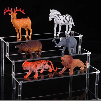 

Clear Acrylic Cosmetics Storage Rack Detachable Cartoon Character Ladder Frame Holder Toy Car Model Purse Perfume Display Stand