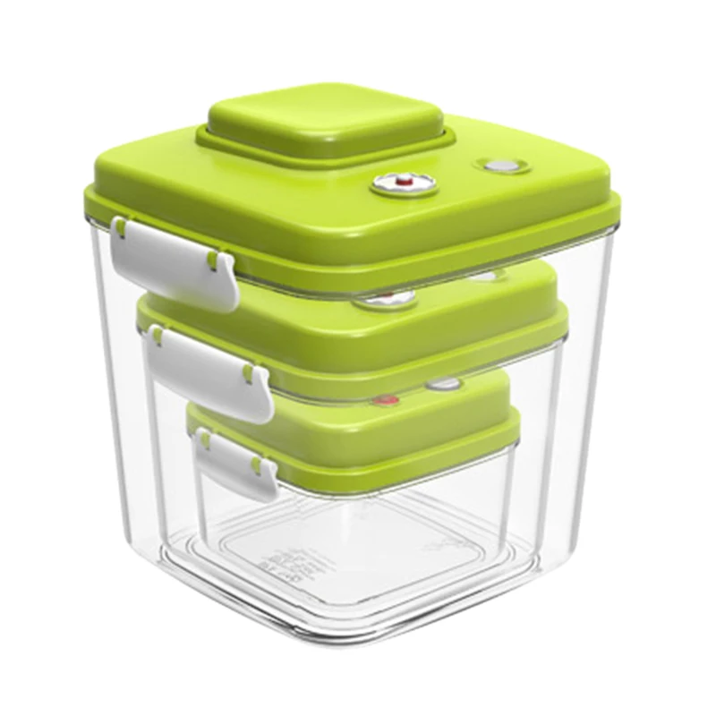 

New Vacuum Containers Food Seal Food Saver Storage Pot Vacuum Sealer Large Capacity Plastic Containers 500Ml+1400Ml+3000Ml