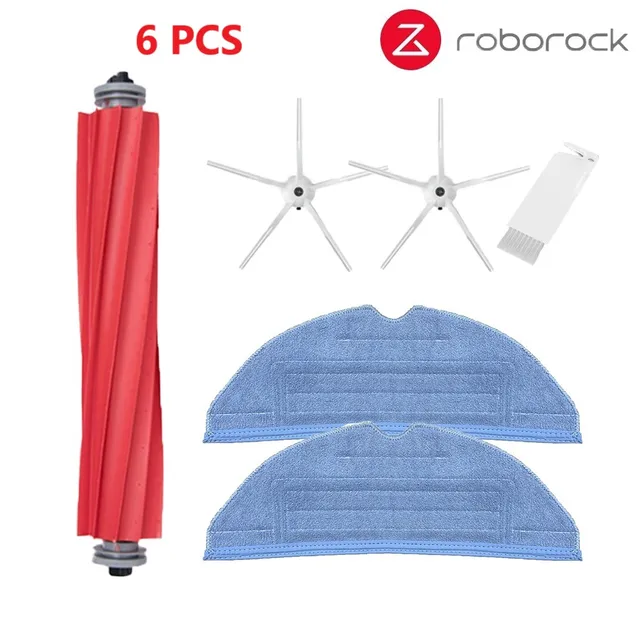 Roborock S7 S70 S7Max T7S T7S Plus Main Brush Hepa Filter Mop Pad Spare Parts Vacuum Cleaner Accessories White 6pcs