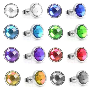 激安 Baoponクラシック女性シルバーカラーラウンド水晶ペリドットチャームスタッドガールジュエリーギフト