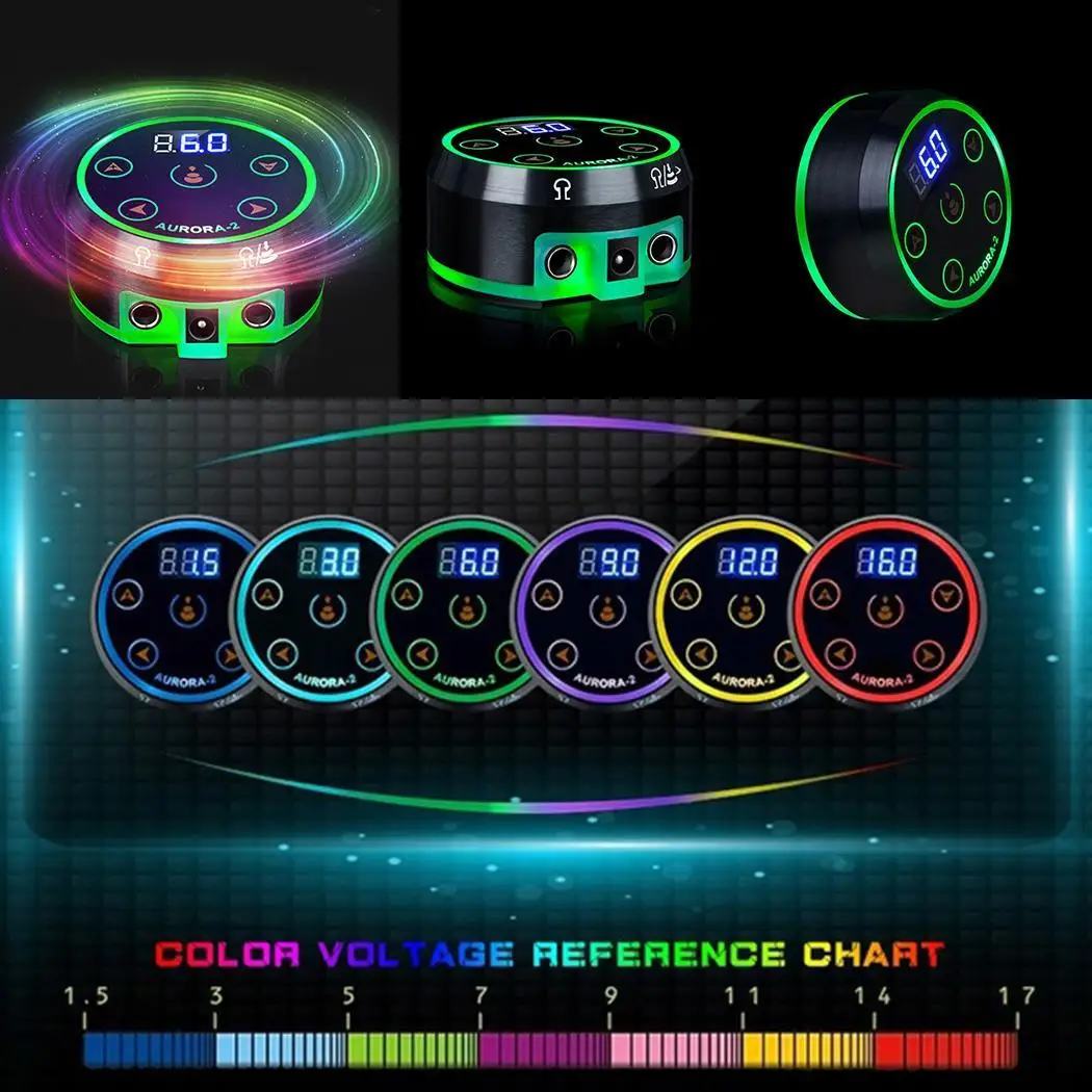 

Aurora Tattoo Power Supply High Power Tattoo 6.4 cm/2.5 inch 150g Machine 3.4 cm/1.3 inch Transformer EU