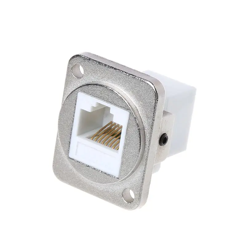 

RJ45 D-type Socket Network Connector Module Metal Panel Mounting CAT5E CAT6