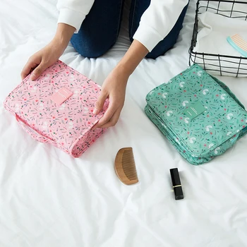 

Travel Hanging Toiletry Wash Bag Makeup Storage Women Cosmetic Organizer With Zipper Mesh Portable Waterproof Toiletry Bags