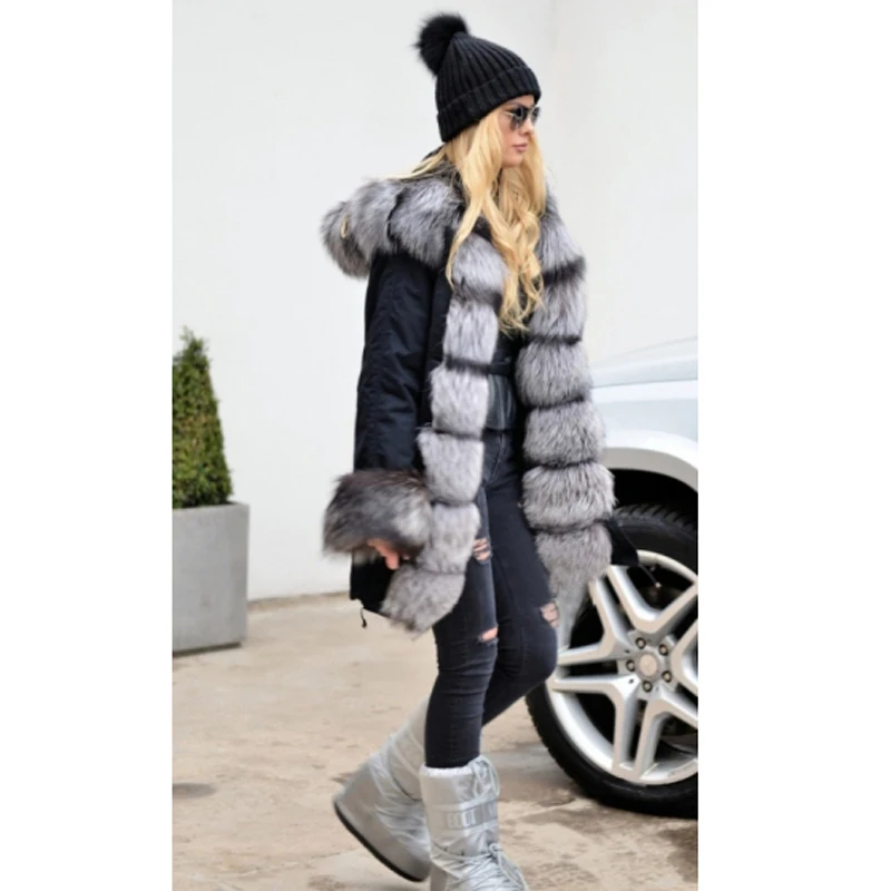 winter jacket women new long parka real fur coat big Hood fur collar hooded parkas thick outerwear street style