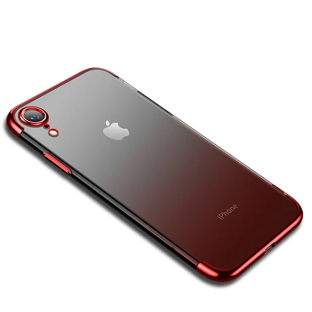 Чехол с градиентным покрытием для iPhone Xr XS Max, прозрачный силиконовый чехол, роскошный мягкий ТПУ чехол для телефона Aurora - Цвет: C