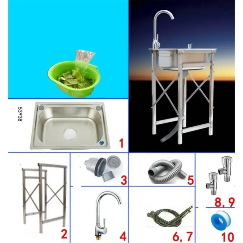 Number 20 Lavandino Portatil Waschbecken Lavello Cucina Evier De Cuisine Wasbak кухня Lavabo Cuba Pia Cozinha Fregadero раковина для мытья посуды - Color: Number 20