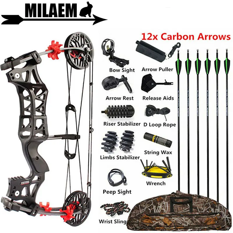 1Set 30-60lbs Archery M109E Compound Bow Steel Ball Bowfishing Bow IBO 345FPS Right Hand /Left Hand Shooting Hunting Accessories m107 50 60lbs archery compound bow releases 70% ibo speed 320ft s aluminum handle glass fiber bow limb hunting compound bow